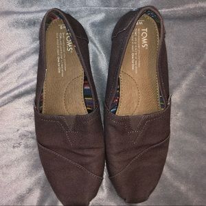 Dark Gray TOMS slip ons